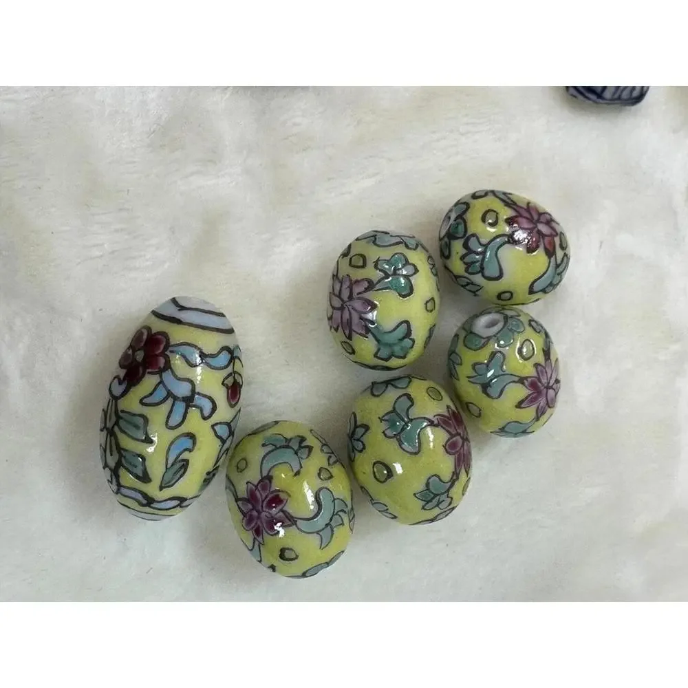 50 Ceramic Decorative Mix Beads Glossy Assorted Colors Sizes and Designs